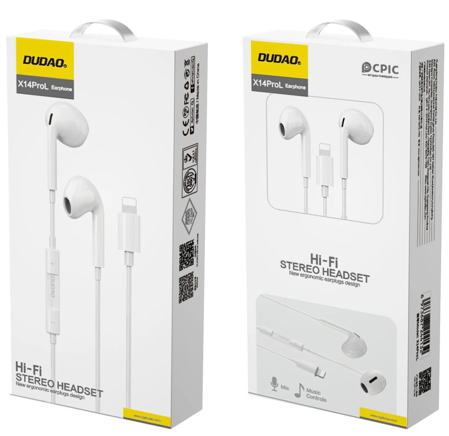 Ακουστικά Handsfree Lightning Dudao X14PROL-W1, Λευκό