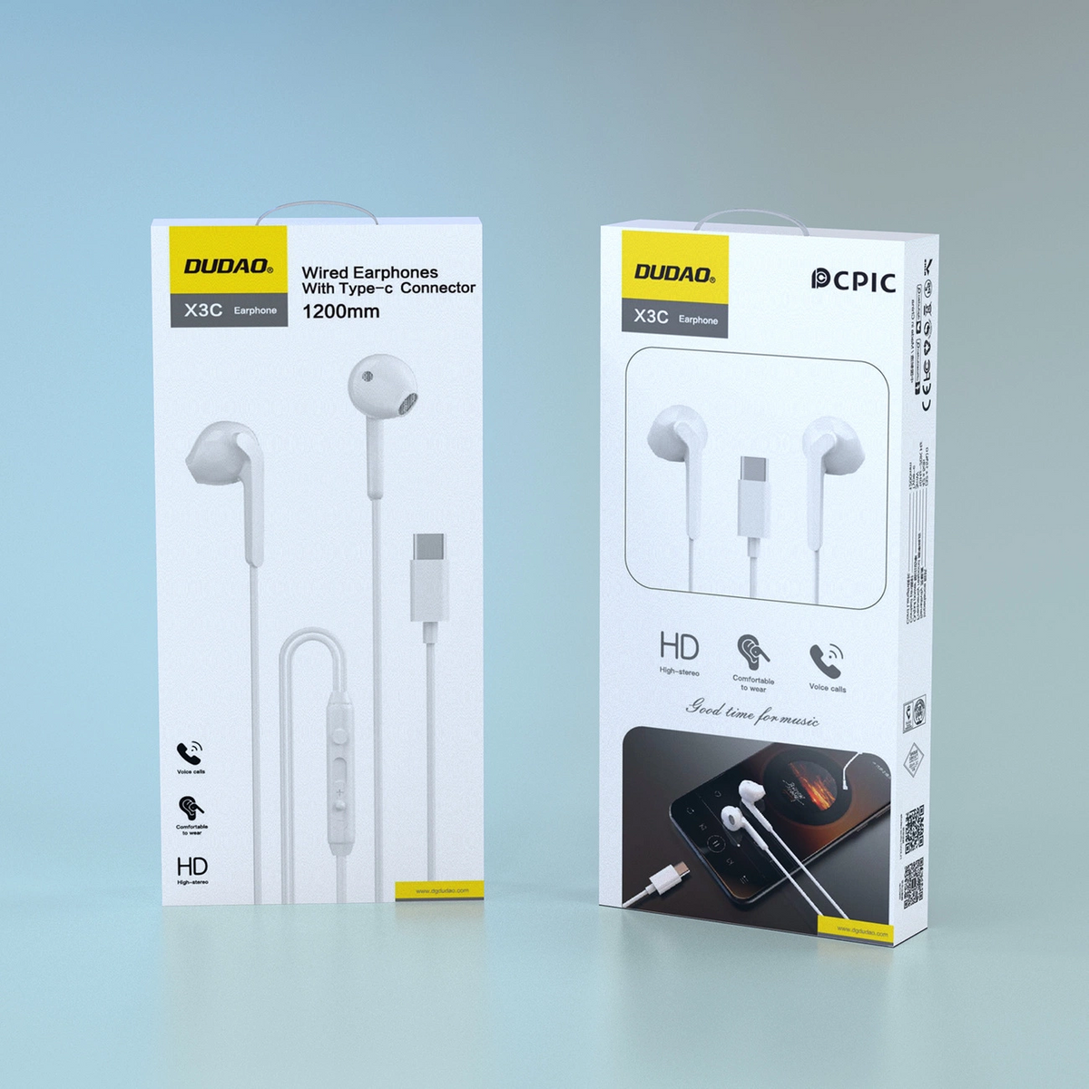 Handsfree USB-C Dudao X3C, White