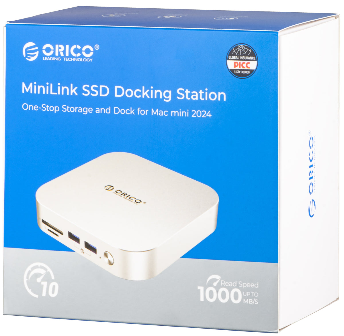 Orico MiniLink M49P Multifunctional Hub for Apple Mac Mini M4 / Mini M4 Pro, 9in1, Silver