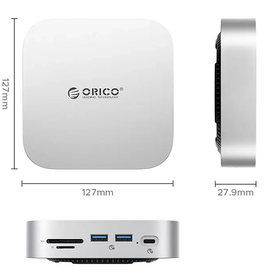 Πολυλειτουργικός Hub Orico MiniLink M48PR για Apple Mac Mini M4, 9σε1, Ασημί