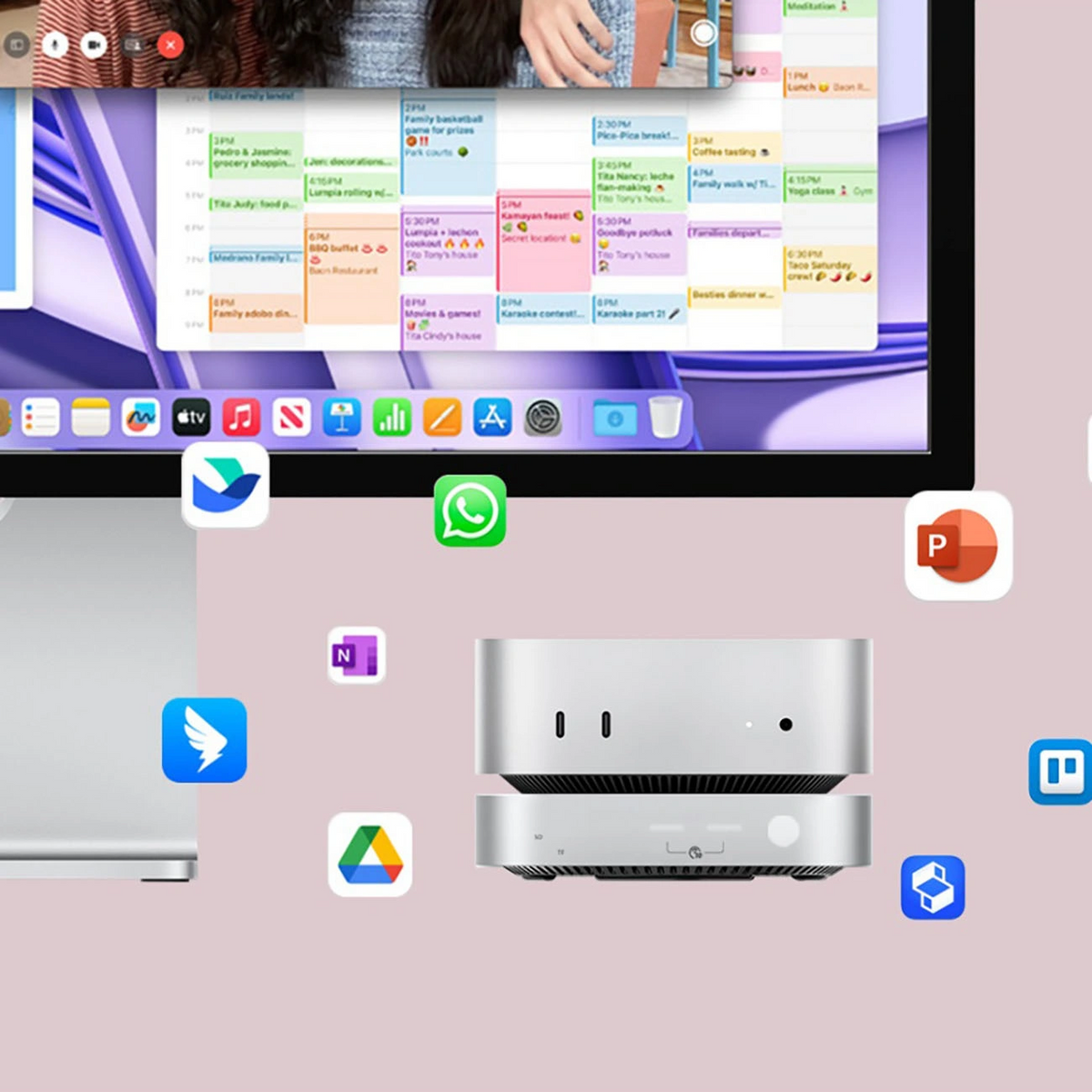 Orico MiniLink M49P Multifunctional Hub for Apple Mac Mini M4 / Mini M4 Pro, 9in1, Silver