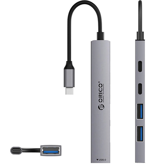 Hub USB-C Orico YSB4-U2, 1 x USB-A 3.0 - 2 x USB-A - 2 x USB-C, Γκρι