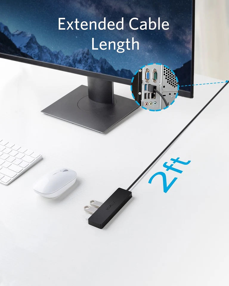 Hub USB Anker, 4 x USB-A 3.0, Μαύρο A7516016