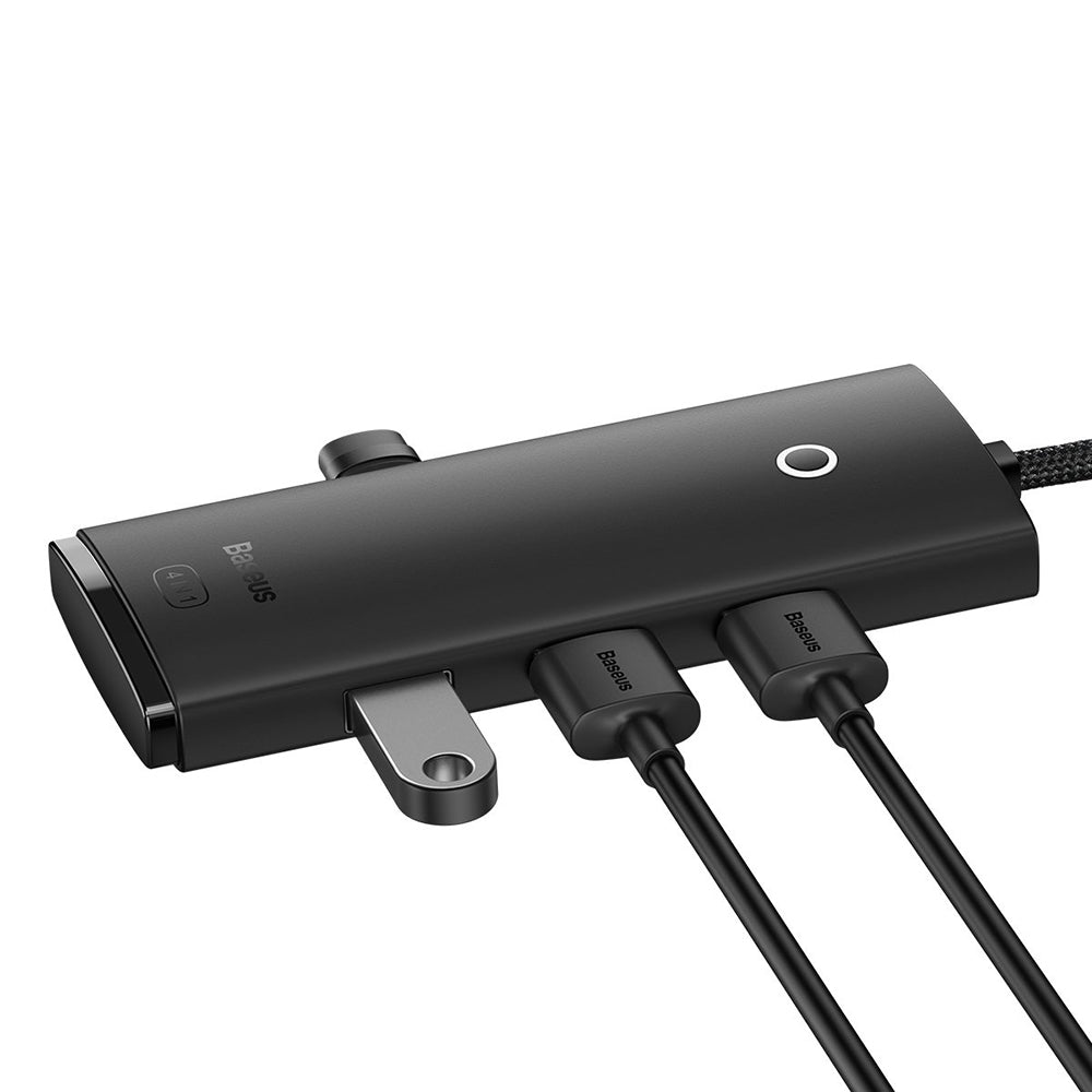 Hub USB Baseus Lite, 4 x USB-A 3.0 - 1 x USB-C, 1m, Μαύρο WKQX030101