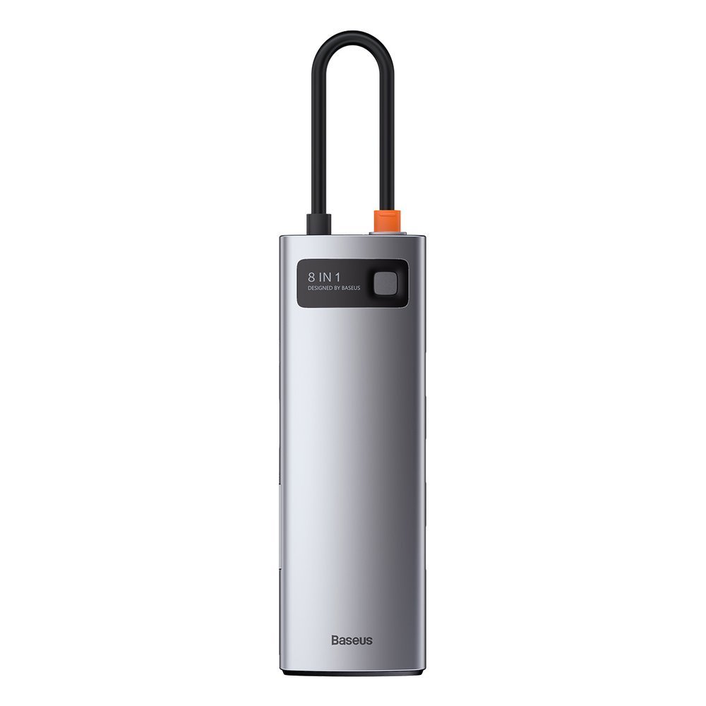 Hub USB-C Baseus, 3 x USB-A 3.0 - 1 x USB-C - 1 x HDMI - 1 x RJ45 - 1 x SD - 1 x microSD, Γκρι CAHUB-CV0G