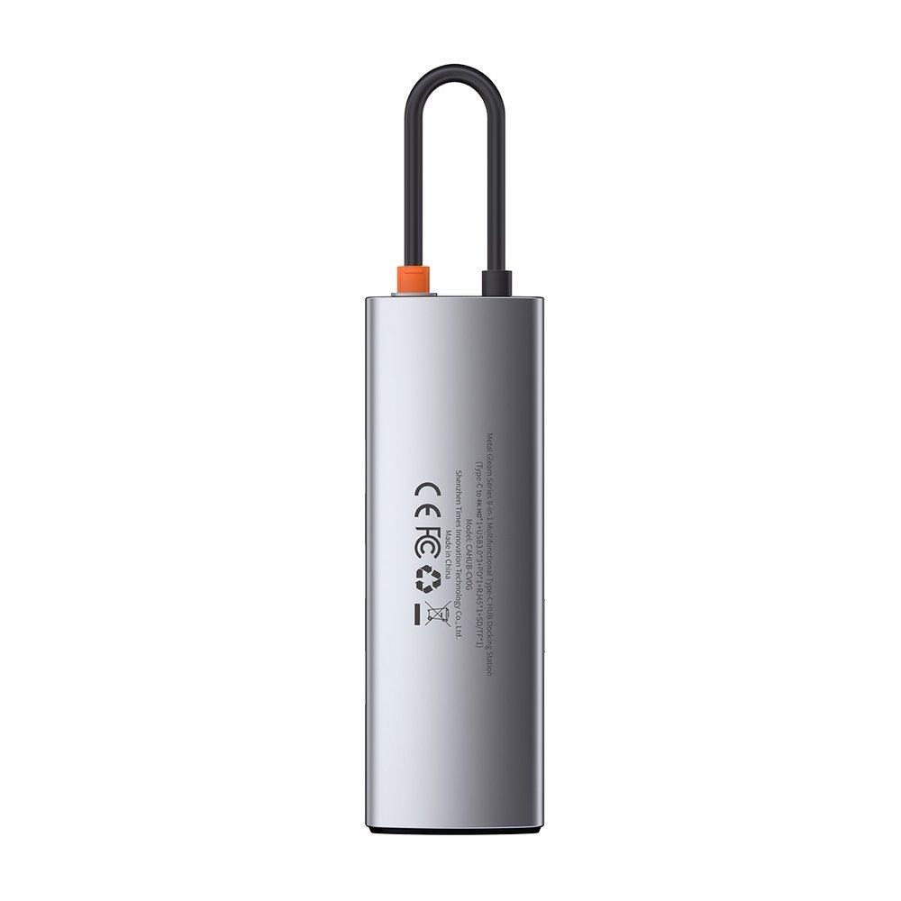 Hub USB-C Baseus, 3 x USB-A 3.0 - 1 x USB-C - 1 x HDMI - 1 x RJ45 - 1 x SD - 1 x microSD, Γκρι CAHUB-CV0G