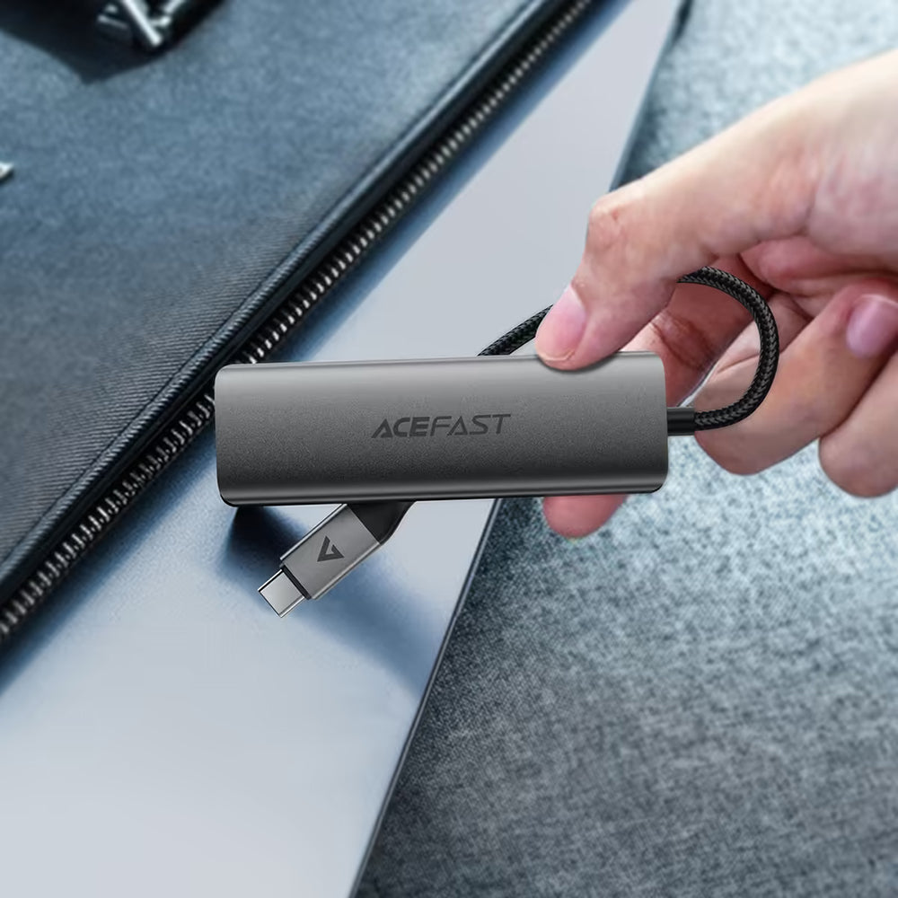 Hub USB-C Acefast J15, 4σε1, Γκρι
