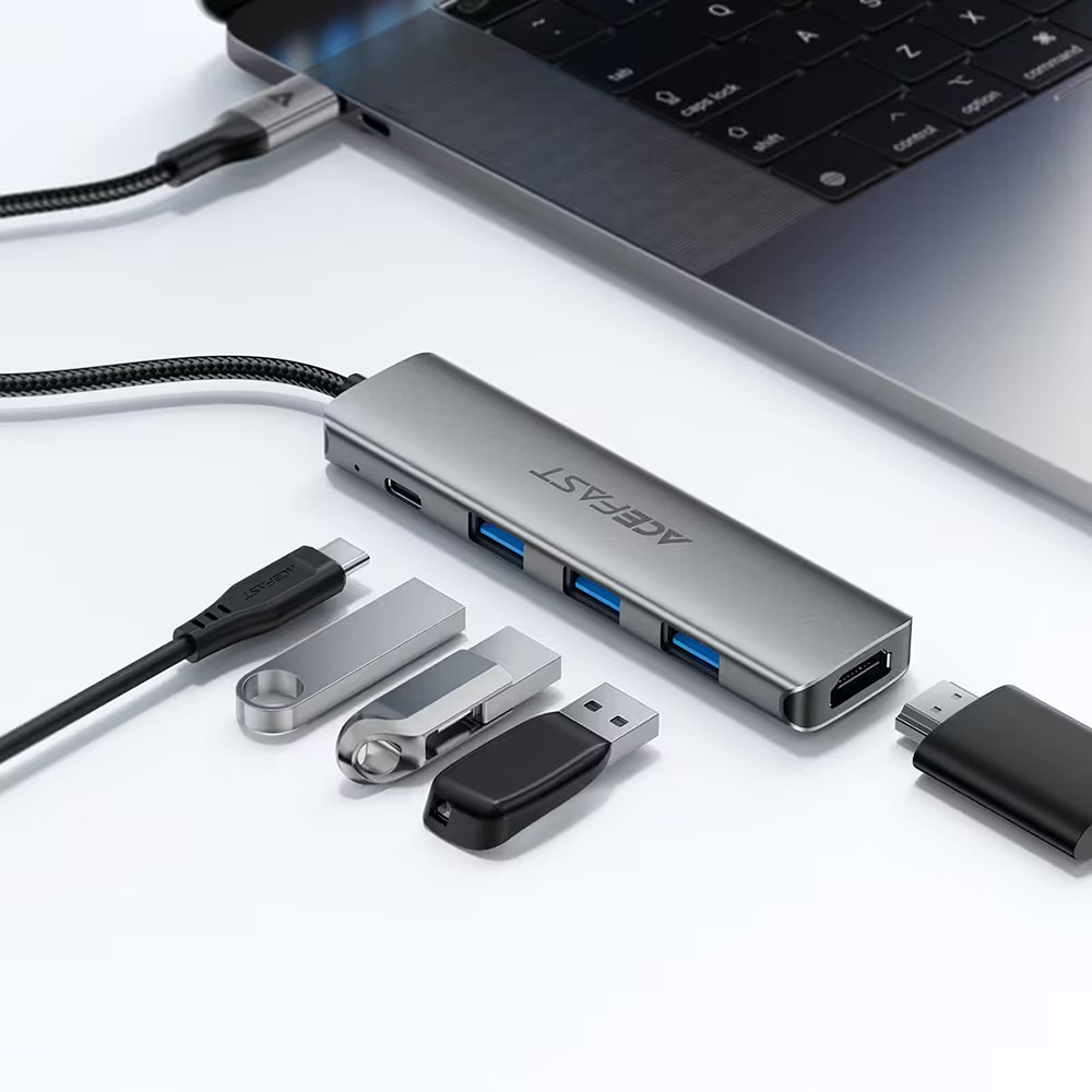 Hub USB-C Acefast J16, 5σε1, Γκρι