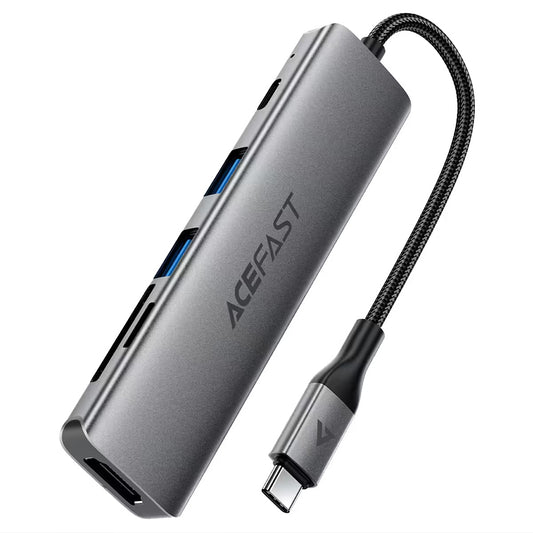 Hub USB-C Acefast J18, 6σε1, Γκρι