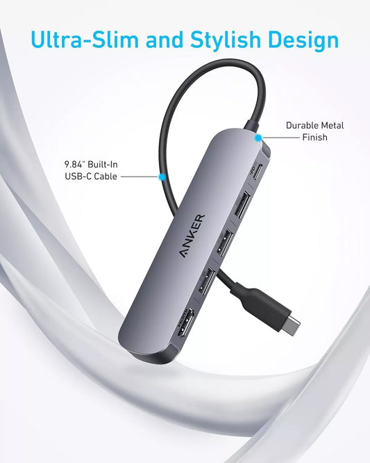 Hub USB-C Anker, 2 x USB-A - 1 x USB-A 3.0 - 1 x USB-C - 1 x HDMI, Γκρι A8357HA0
