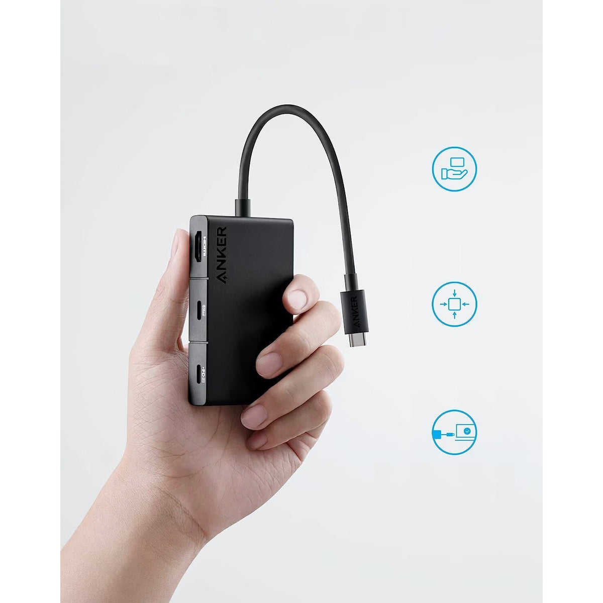 Hub USB-C Anker 332, 2 x USB-A - 2 x USB-C - 1 x HDMI, Μαύρο A8356G11