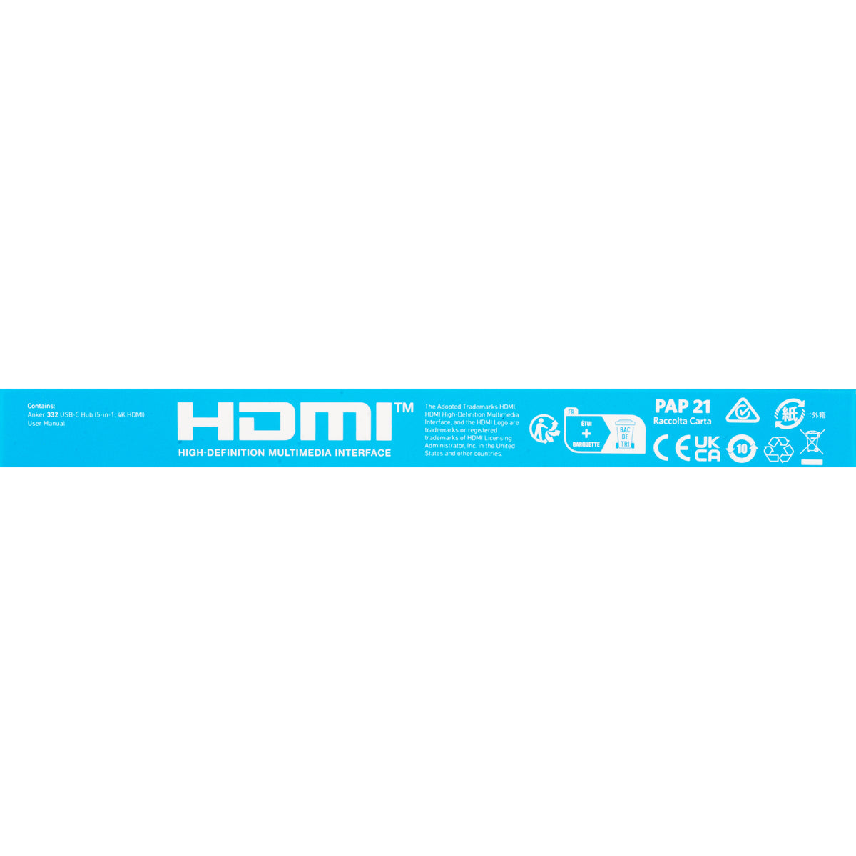 Hub USB-C Anker 332, 2 x USB-A - 2 x USB-C - 1 x HDMI, Μαύρο A8356G11