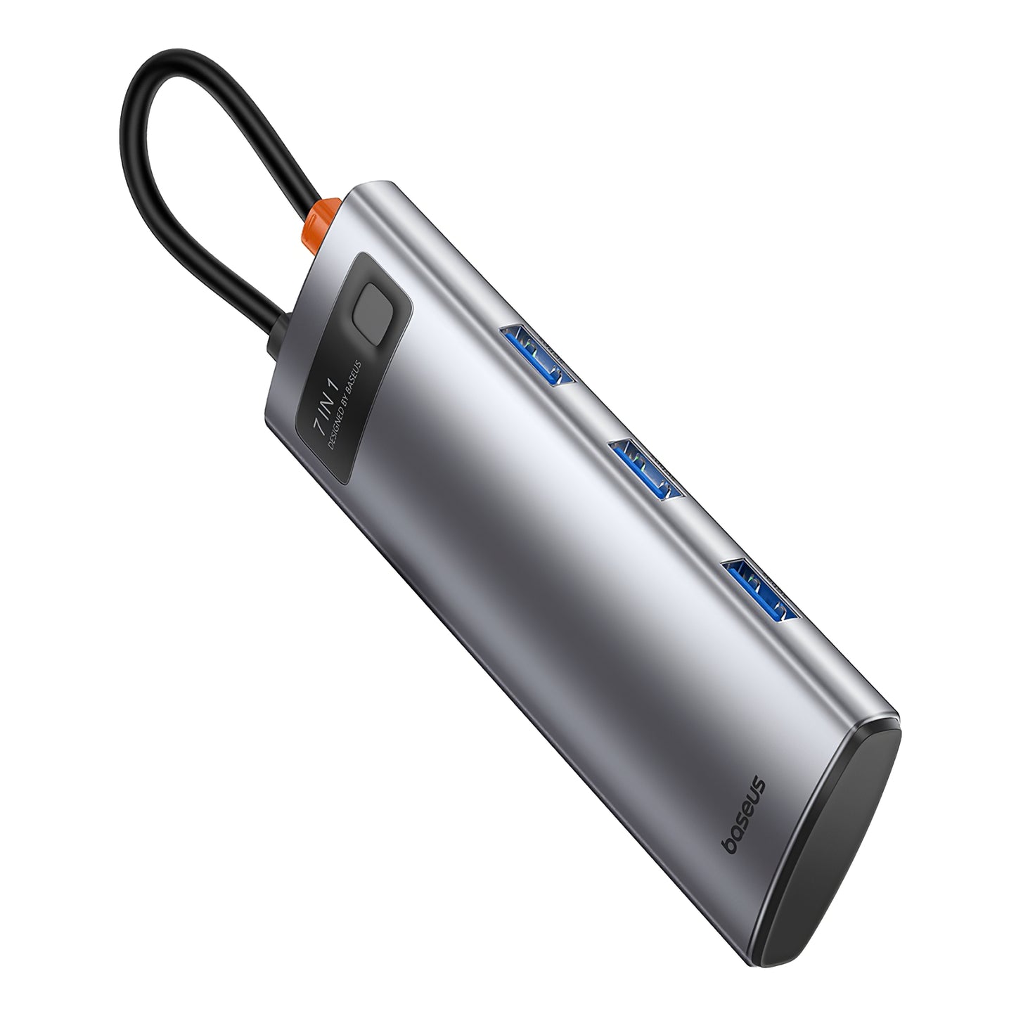 Baseus Joystar USB-C Hub, 3 x USB-A 3.0 - 1 x USB-C - 1 x HDMI - 1 x SD - 1 x microSD, Ασημί B000307088111111-00