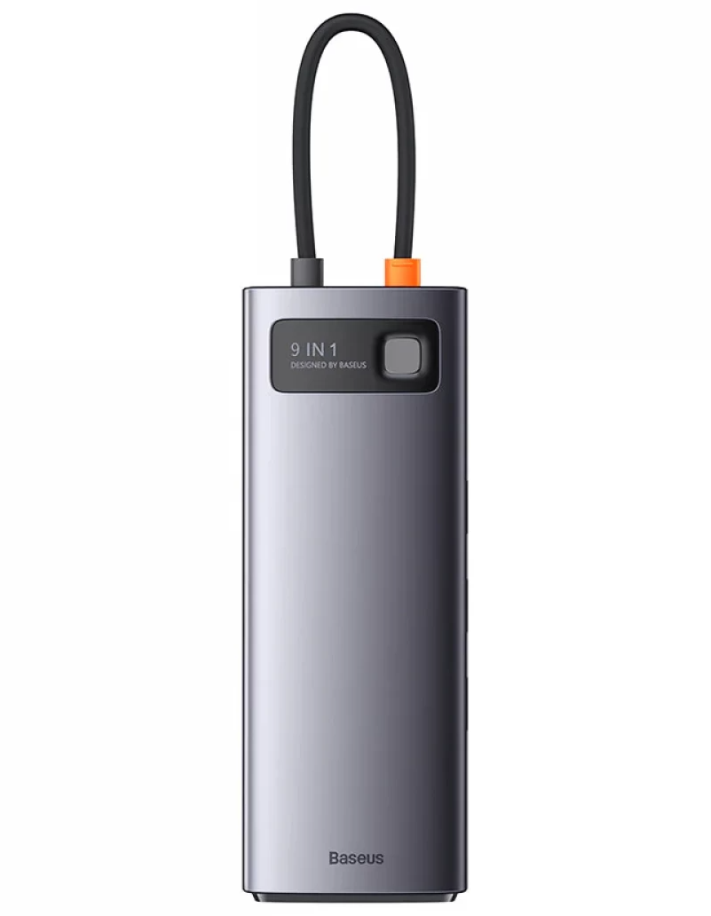 Baseus Joystar USB-C Hub, 2 x USB-A 3.2 - 1 x USB-A - 1 x USB-C - 2 x HDMI - 1 x RJ45 - 1 x SD - 1 x microSD, Gray WKWG060013