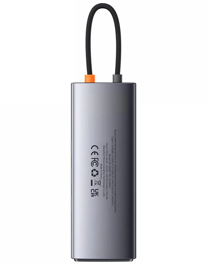 Baseus Joystar USB-C Hub, 2 x USB-A 3.2 - 1 x USB-A - 1 x USB-C - 2 x HDMI - 1 x RJ45 - 1 x SD - 1 x microSD, Gray WKWG060013