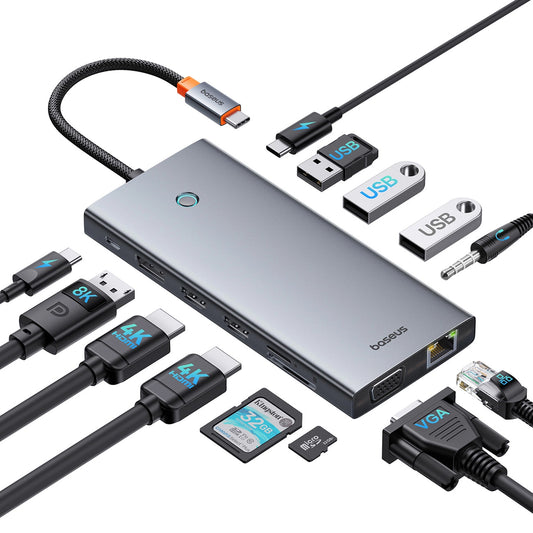 Hub USB-C Baseus PortalJoy, 13in1, Γκρι B00053002811-01