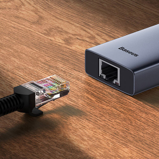 Hub USB-C Baseus UltraJoy, 3 x USB-A 3.0 - 1 x USB-C - 1 x HDMI - 1 x RJ45, Γκρι B00052807813-00