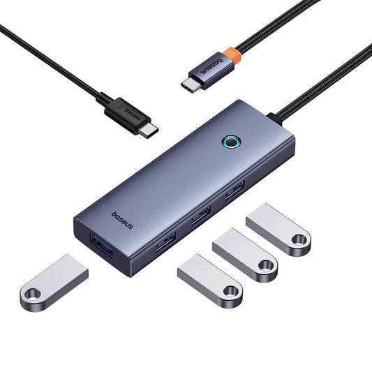 Hub USB-C Baseus UltraJoy, 4 x USB-A 3.0 - 1 x USB-C, Γκρι B00052801811-01