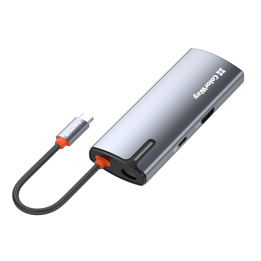 USB-C ColorWay CW-HUB01 Hub, 5in1, Silver