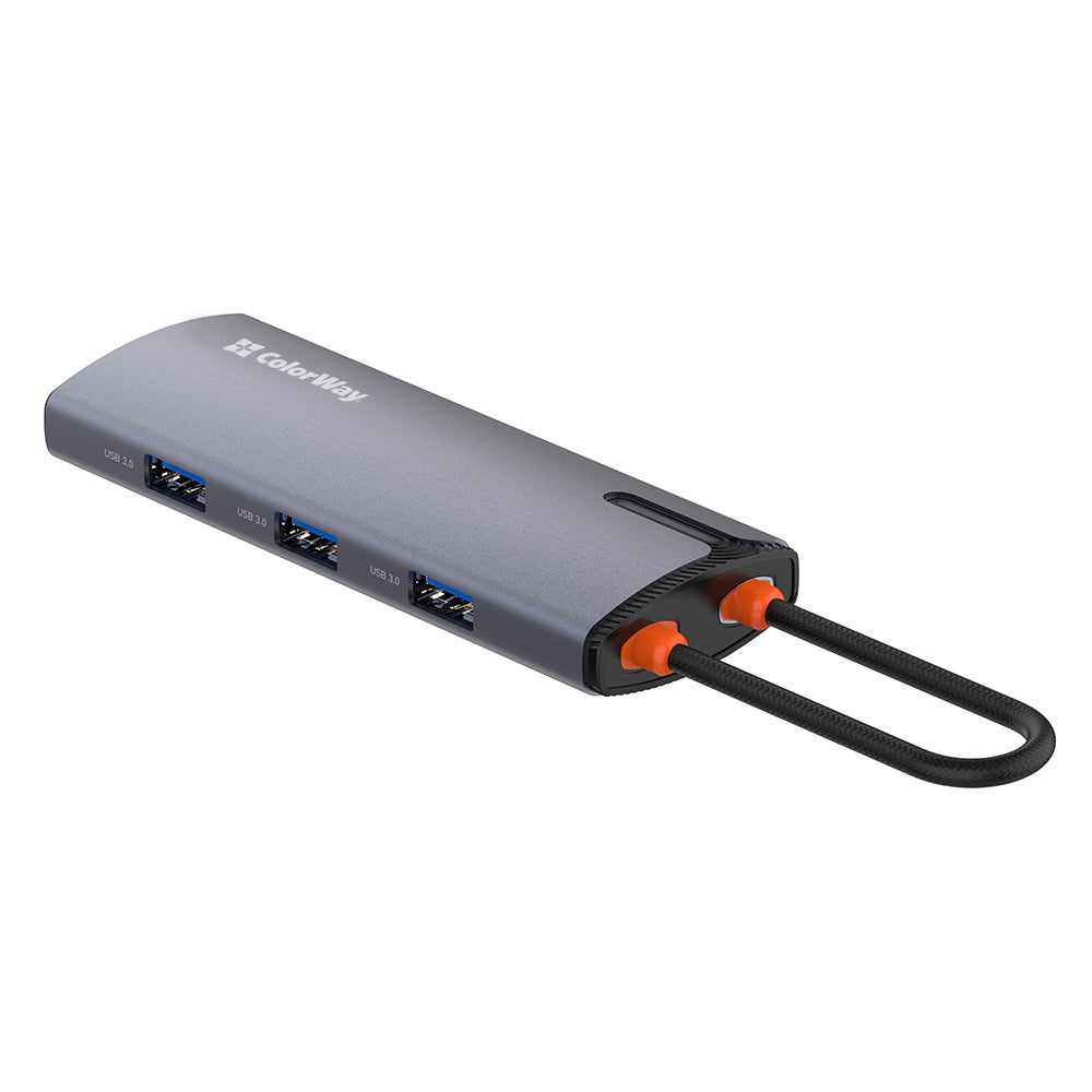 Hub USB-C ColorWay CW-HUB03, 6in1, Ασημί
