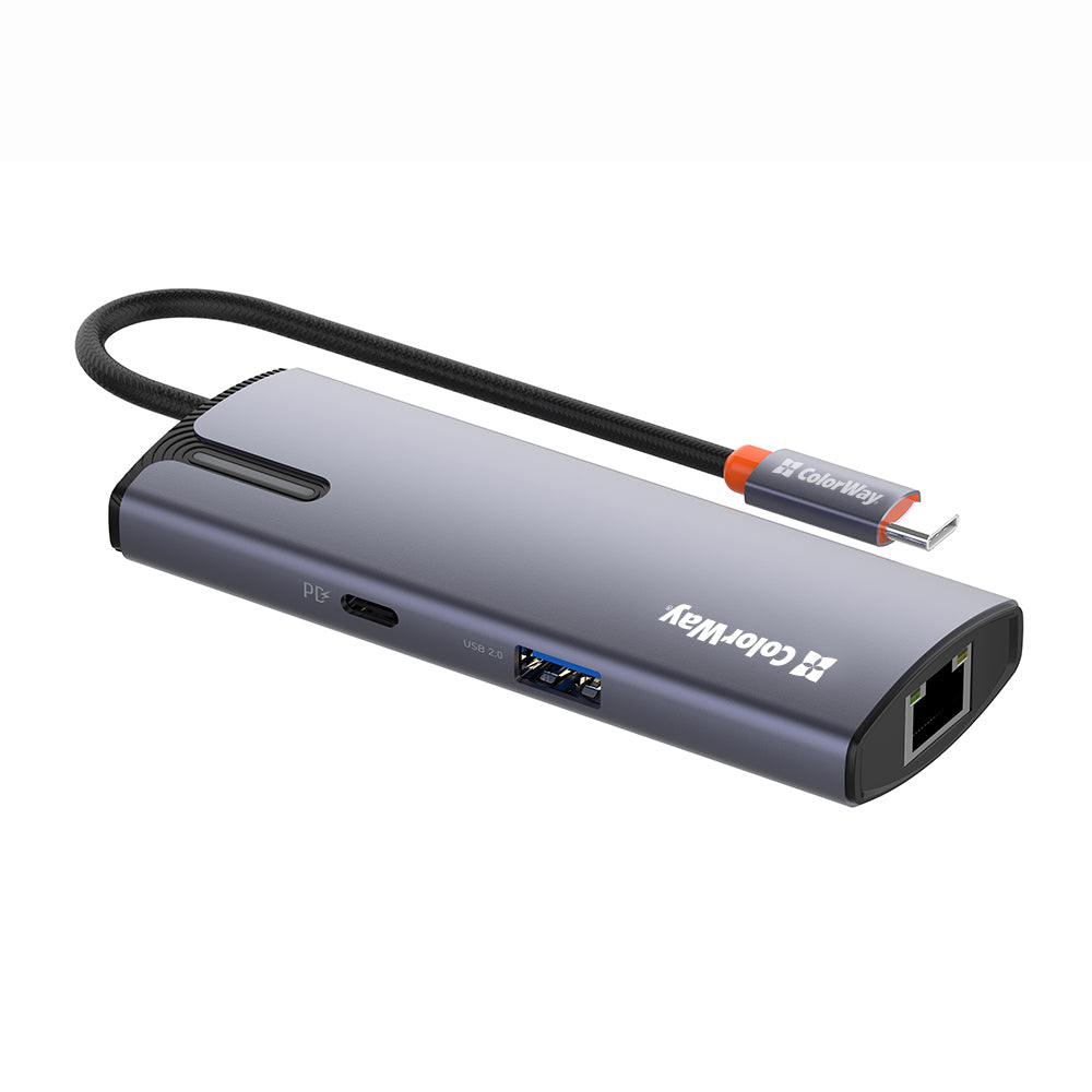 Hub USB-C ColorWay CW-HUB03, 6in1, Ασημί