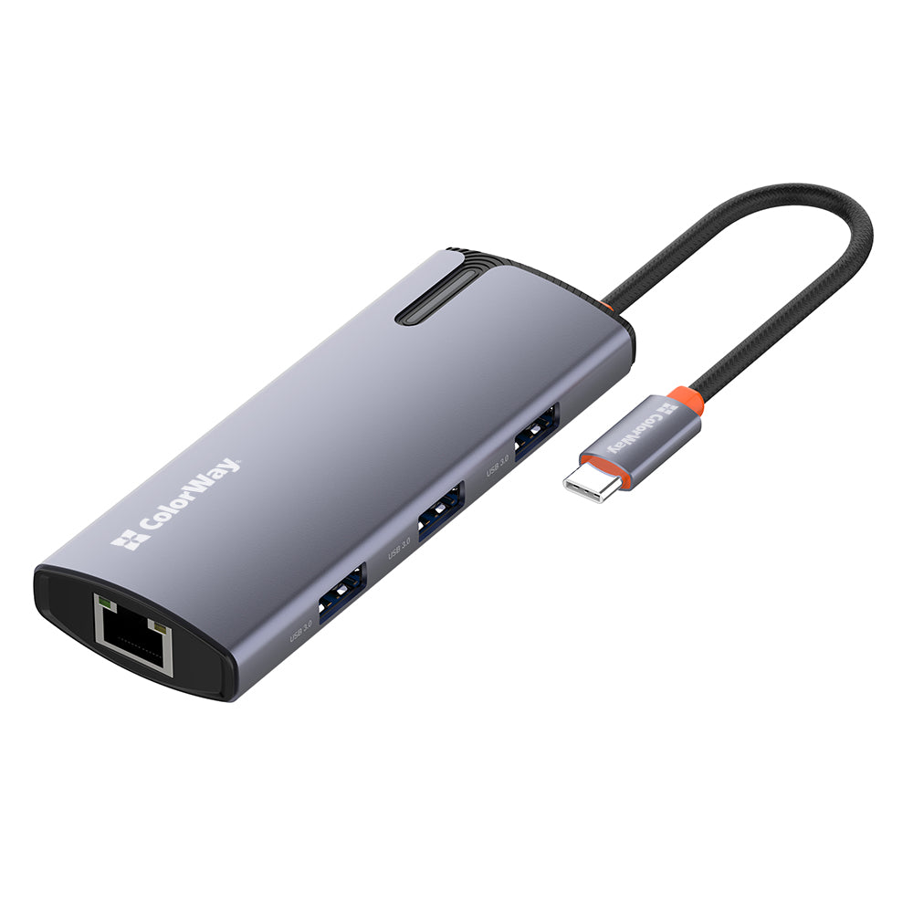 Hub USB-C ColorWay CW-HUB03, 6in1, Ασημί