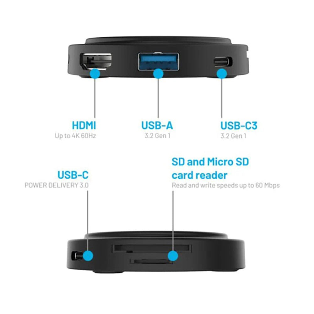 Hub USB-C Fixed MagHub, 7in1, Μαύρο