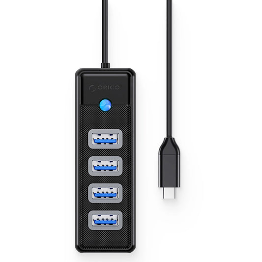 Hub USB-C Orico PW4U-C3, 4 x USB-A 3.0, Μαύρο