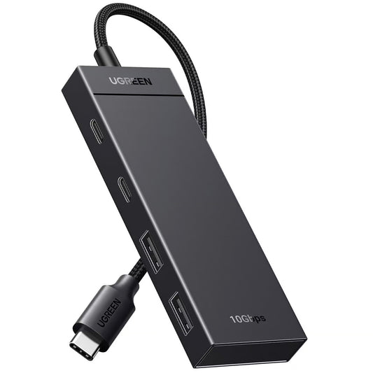 Hub USB-C UGREEN CM416, 2 x USB-A 3.1 - 2 x USB-C, 0.25m, Μαύρο
