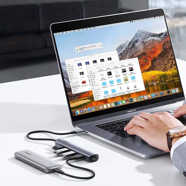 Hub USB-C UGREEN CM417, 4 x USB-A 3.2 - 1 x HDMI, Γκρι