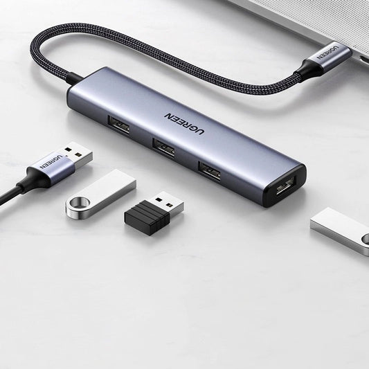 Hub USB-C UGREEN CM473 (20841), 4 x USB-A 3.0, 0.20m, Γκρι
