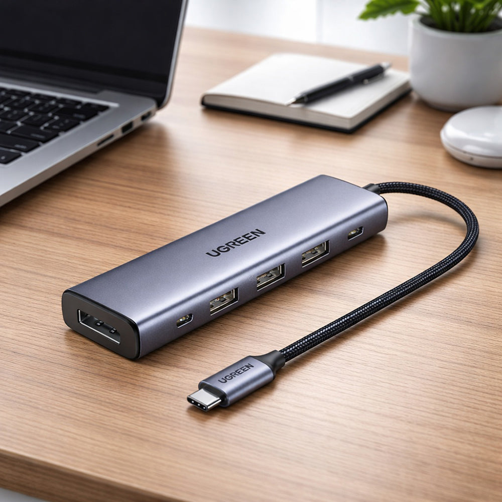 Hub USB-C UGREEN CM511 (75642), 6 σε 1, Γκρι