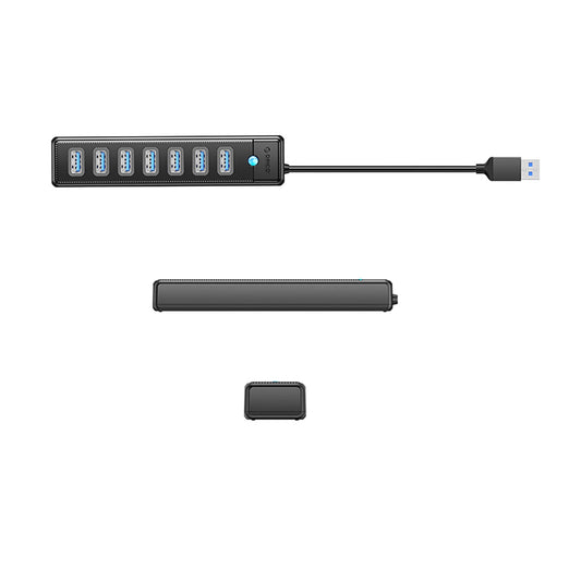 Hub USB Orico PW7U-U3, 7 x USB-A 3.0 - 1 x USB-C, Μαύρο