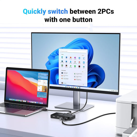 Διανομέας USB UGREEN US216 Πλαίσιο διακόπτη κοινής χρήσης, 4 x USB-A, μαύρο