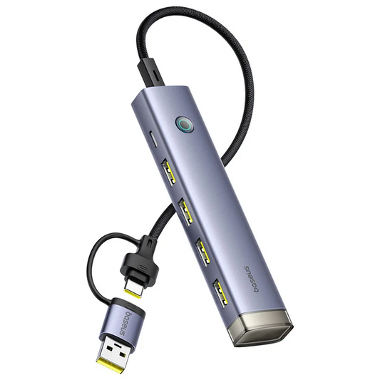 Hub USB / USB-C Baseus UltraJoy, 4 x USB-A 3.2 - 1 x USB-C, Γκρι B0005280B811-15