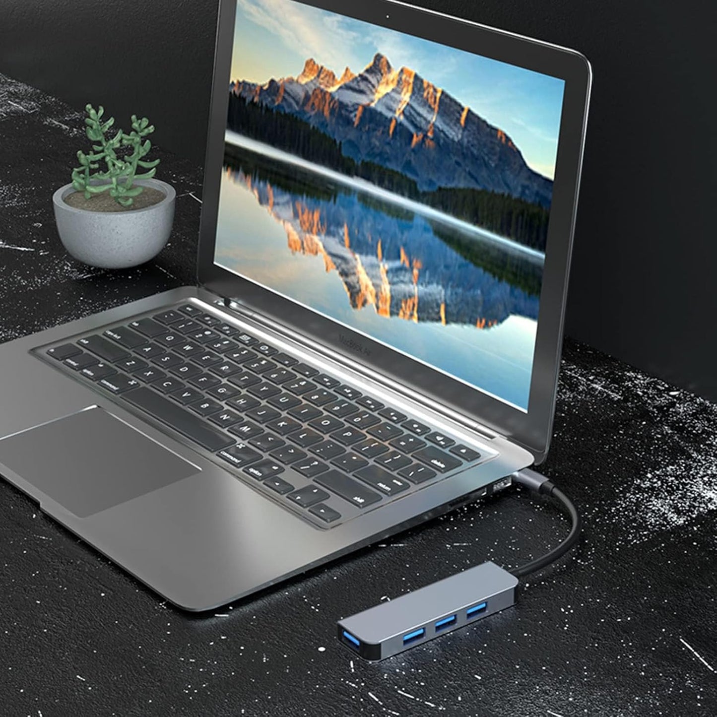 Hub USB / USB-C Techsuit H8 DataBridge, 4in1, Γκρι