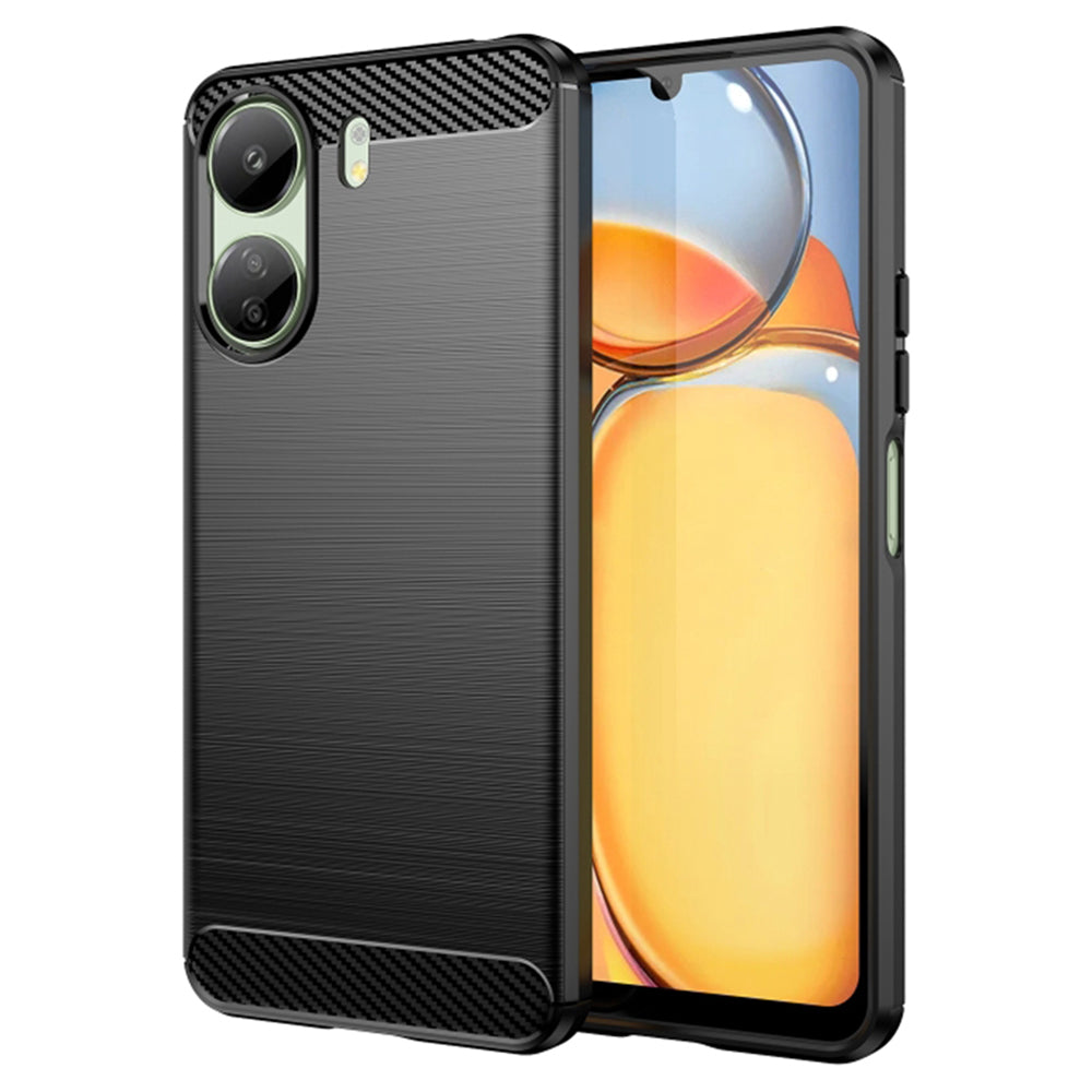Θήκη με Προστασία Κάμερας για Xiaomi Poco C65 / Redmi 13C, Techsuit, Καρμπόν, Μαύρη