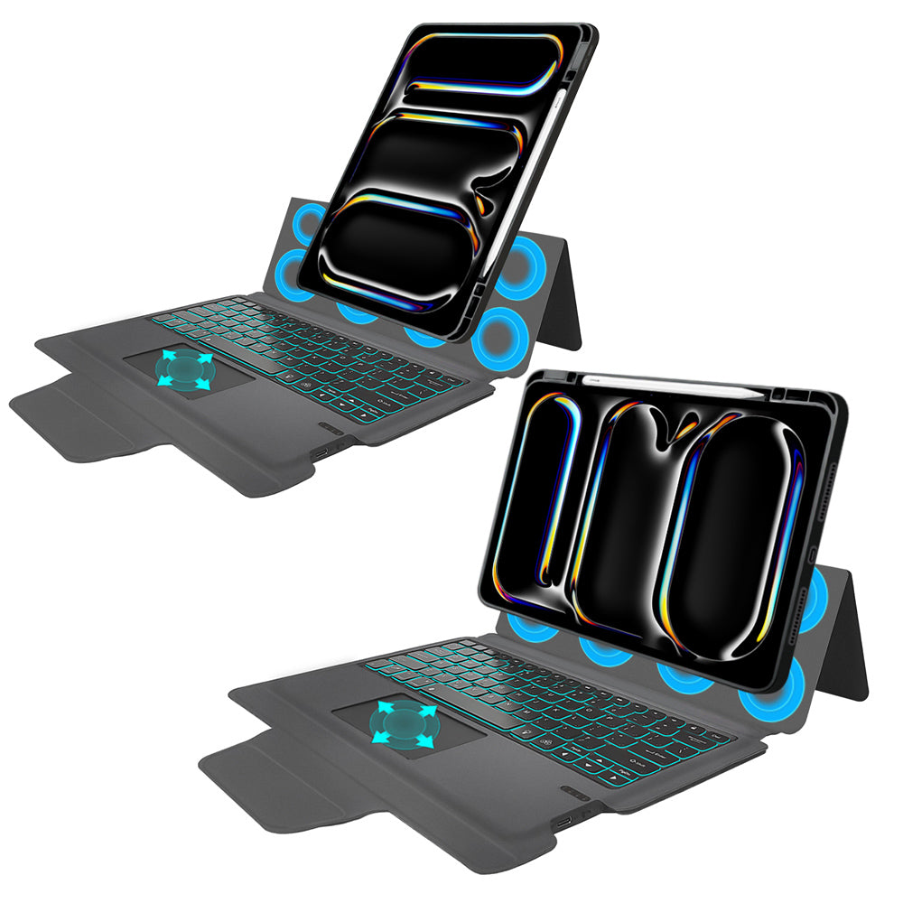 Θήκη με Πληκτρολόγιο για Apple iPad Pro 13 (2024), Techsuit, KeyTab Pro, Μαύρο