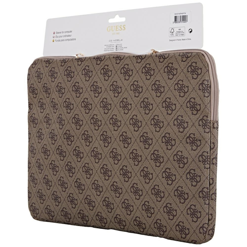 Θήκη Guess 4G Triangle Logo για Laptop 14inch, Καφέ
