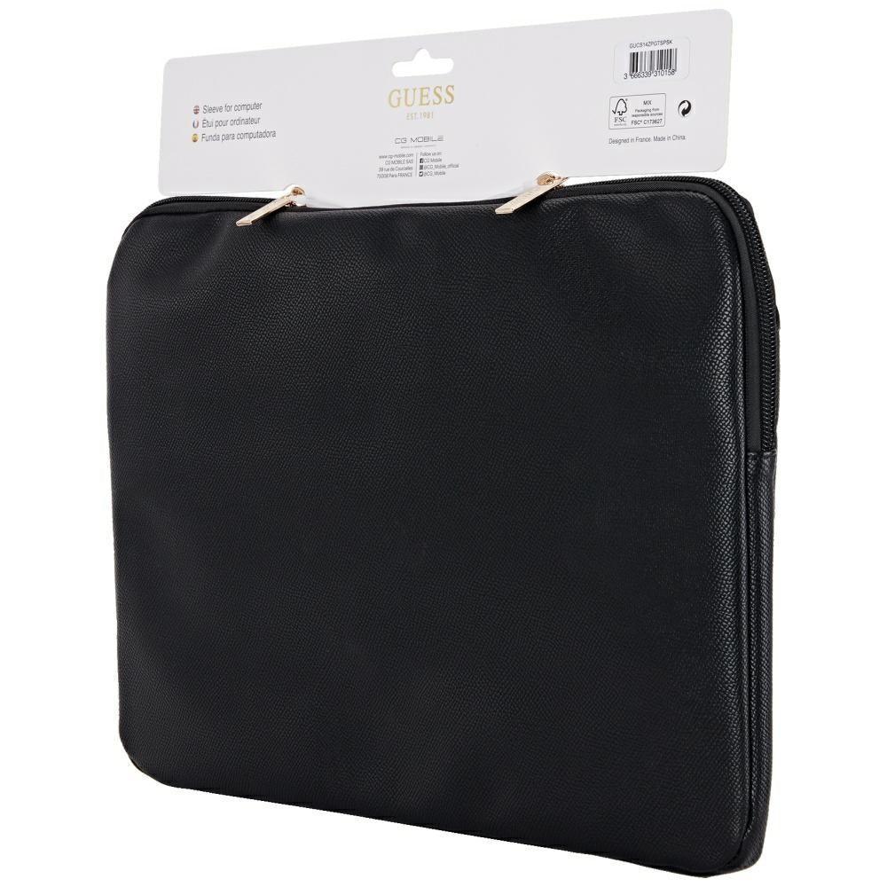 Θήκη Guess Grained Triangle Logo για Laptop 14inch, Μαύρη
