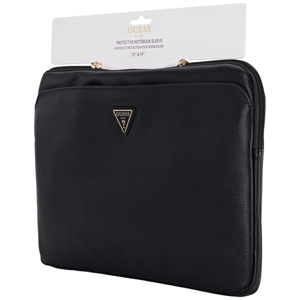 Θήκη Guess Grained Triangle Logo για Laptop 14inch, Μαύρη