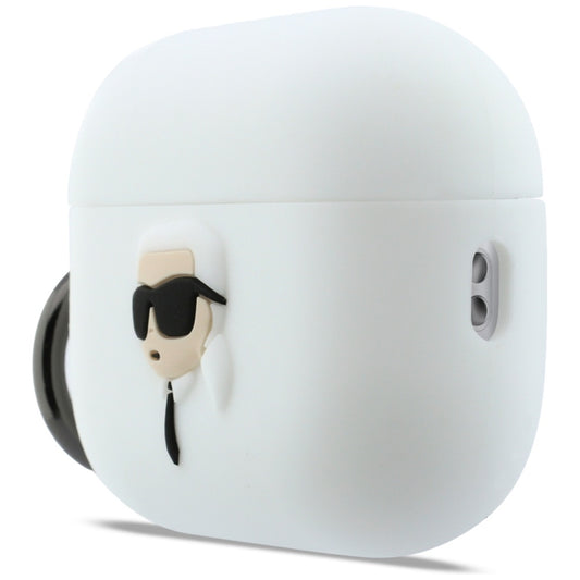 Θήκη Karl Lagerfeld 3D Karl's Head για Apple AirPods Pro 3, Λευκή