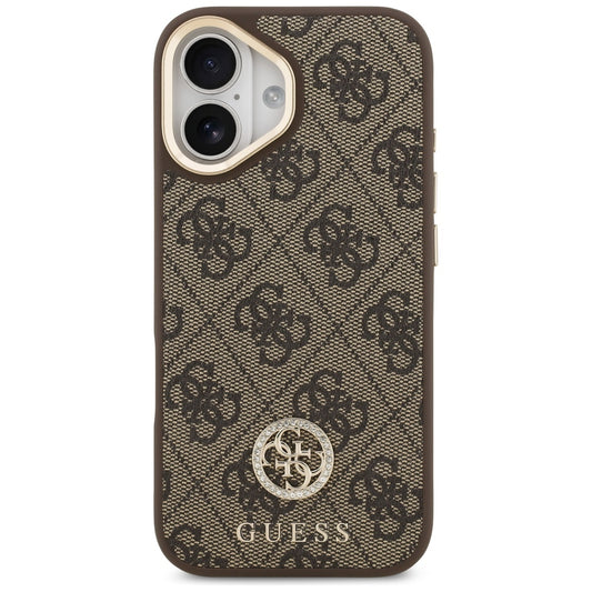 Θήκη MagSafe για Apple iPhone 17, Guess, 4G Strass Logo with Big Strap, Καφέ, Επανασφραγισμένη