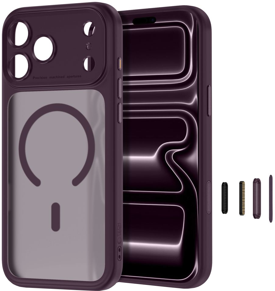 Θήκη MagSafe για Apple iPhone 18 Pro Max / 17 Pro Max, Tech-Protect, MagPeak CC, Βυσσινί Ματ
