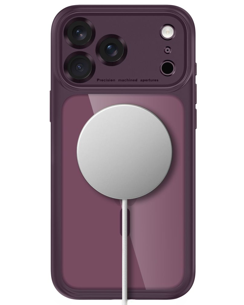 Θήκη MagSafe για Apple iPhone 18 Pro Max / 17 Pro Max, Tech-Protect, MagPeak CC, Διάφανο Βυσσινί