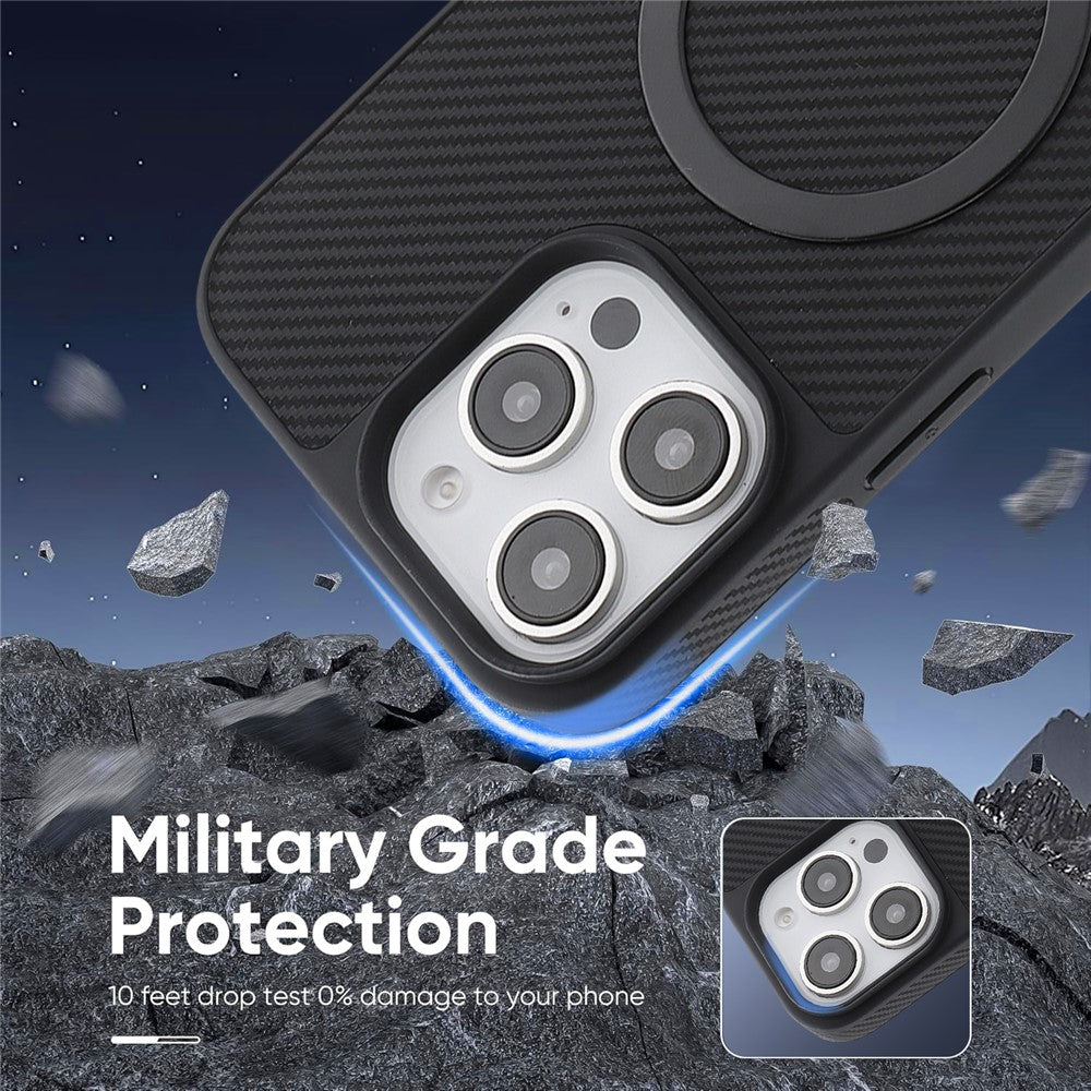 Θήκη MagSafe για Apple iPhone 16 Pro, OEM, Carbon Metal Ring, Μαύρο