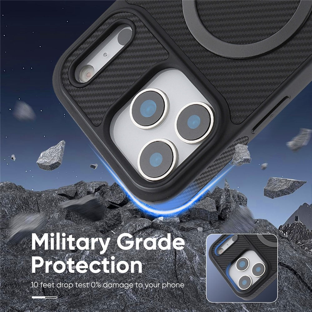 Θήκη MagSafe για Apple iPhone 17 Pro, OEM, Carbon Metal Ring, Μαύρο