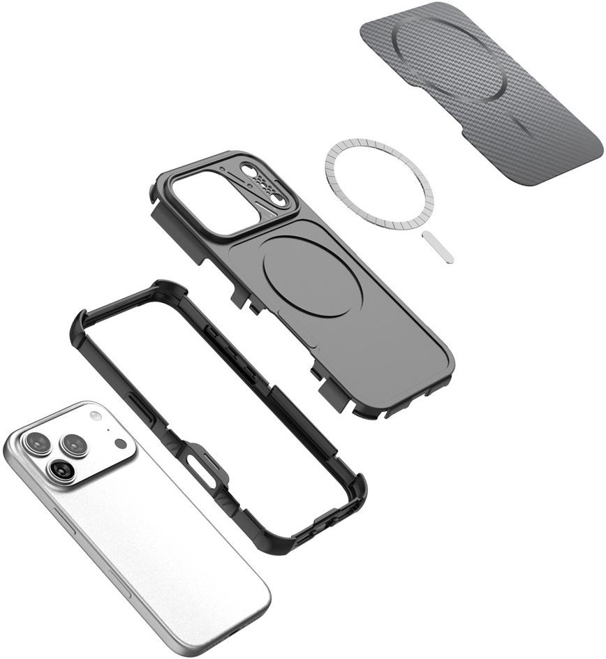 Θήκη MagSafe για Apple iPhone 18 Pro / 17 Pro, OEM, Προστασία από Άνθρακα και Γωνίες, Μαύρη