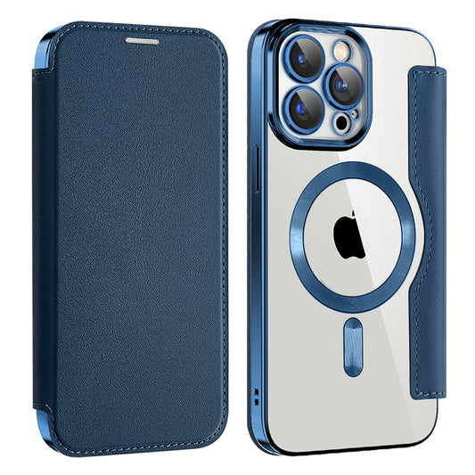 Θήκη MagSafe για Apple iPhone 12 Pro Max, Techsuit, SmartMag Book, Μπλε