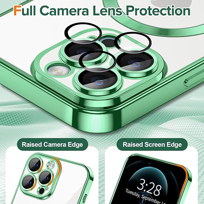 Θήκη MagSafe για Apple iPhone 12 Pro, Techsuit, Luxury Crystal, Ανοιχτό Πράσινο
